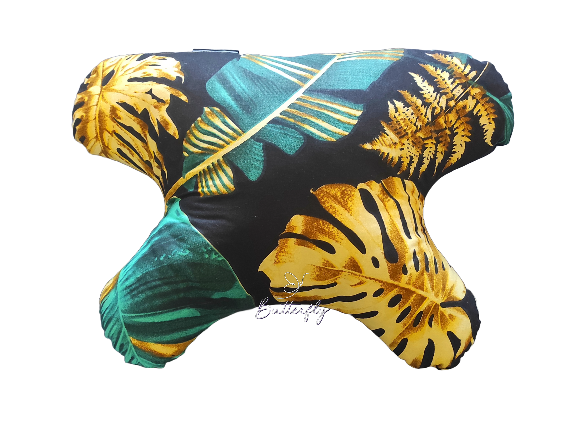 butterflydreams poduszka antyzmarszczkowa zielono-złota z wypelnieniem z kulki silikonowej