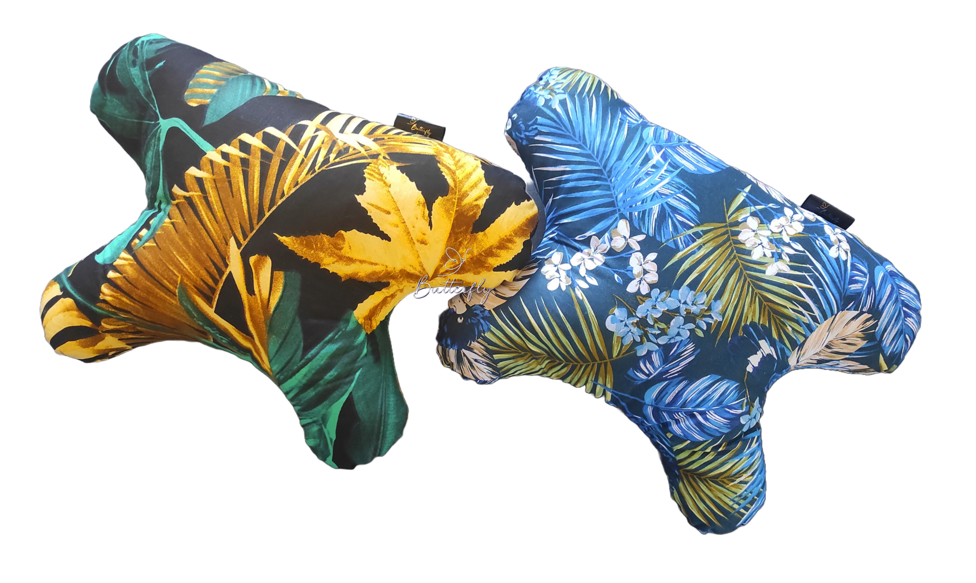 butterflydreams poduszka antyzmarszczkowa zielono-złota z wypelnieniem z kulki silikonowej