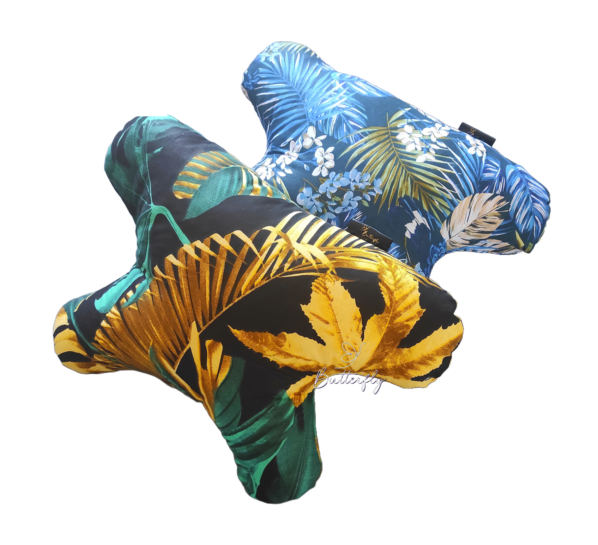 butterflydreams poduszka antyzmarszczkowa zielono-złota z wypelnieniem z kulki silikonowej