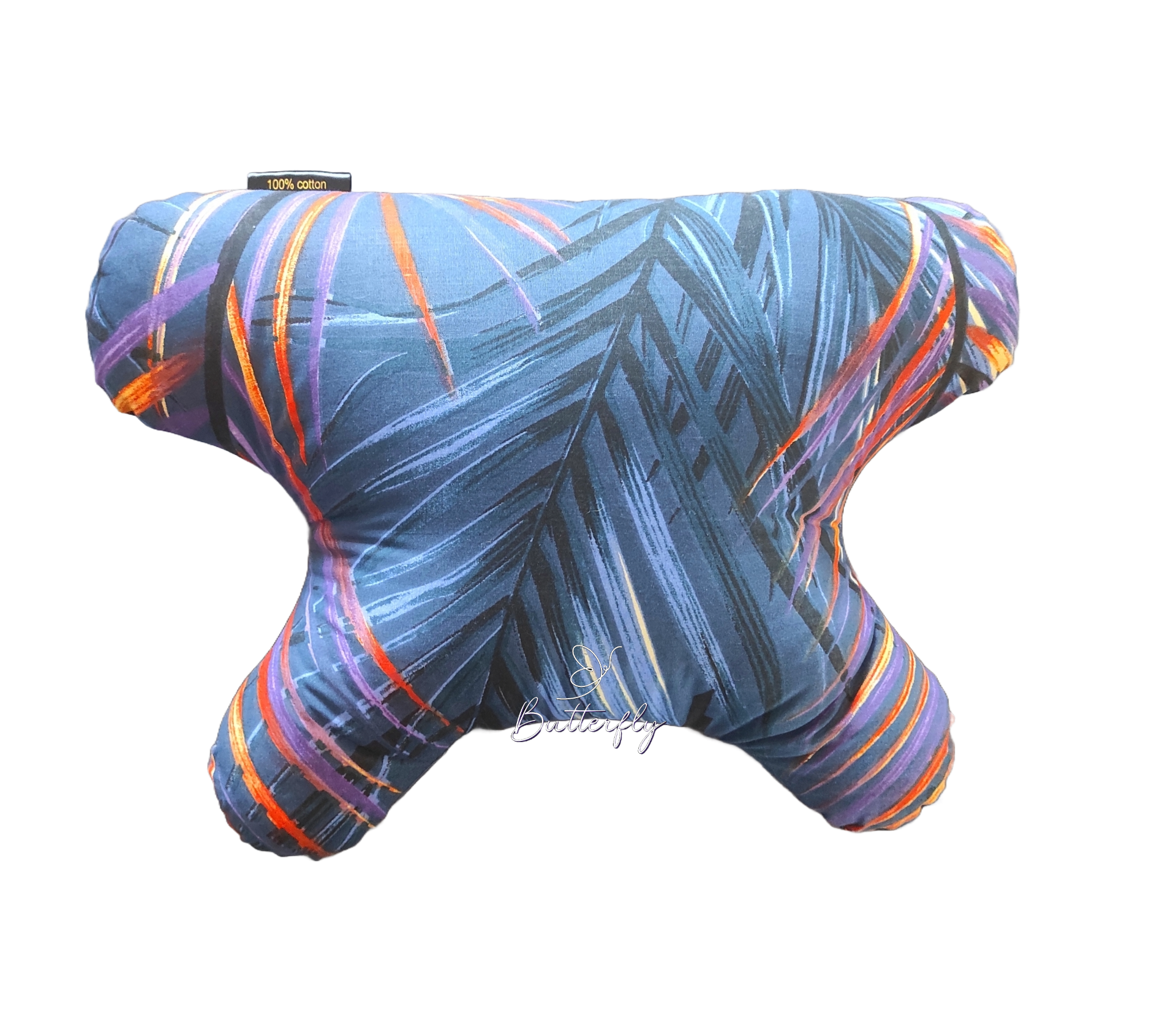 butterflydreams poduszka antyzmarszczkowa fioletowo-pomarańczowa z wypelnieniem z kulki silikonowej