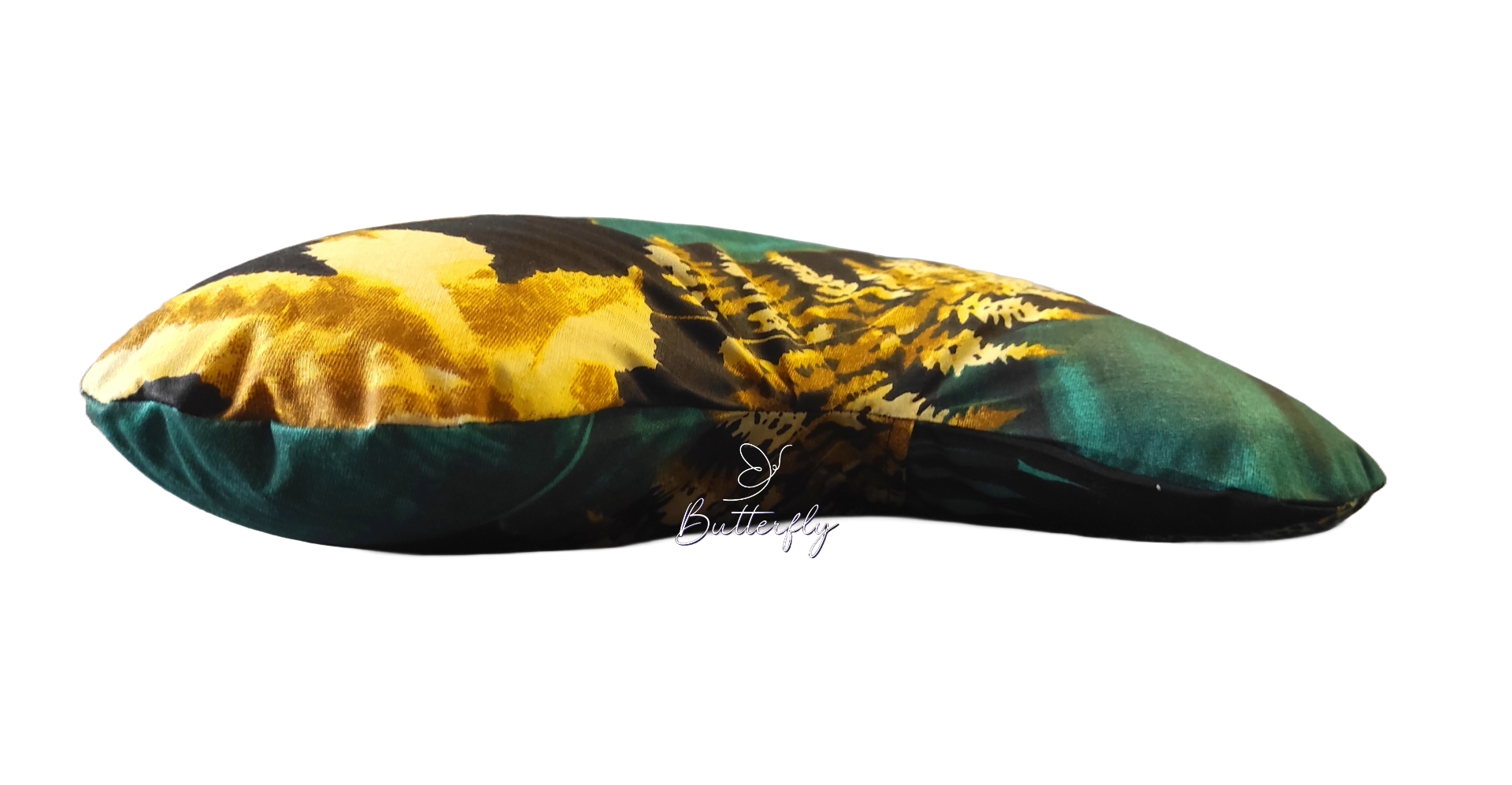 butterflydreams poduszka antyzmarszczkowa zielono-złota z wypelnieniem z gryki