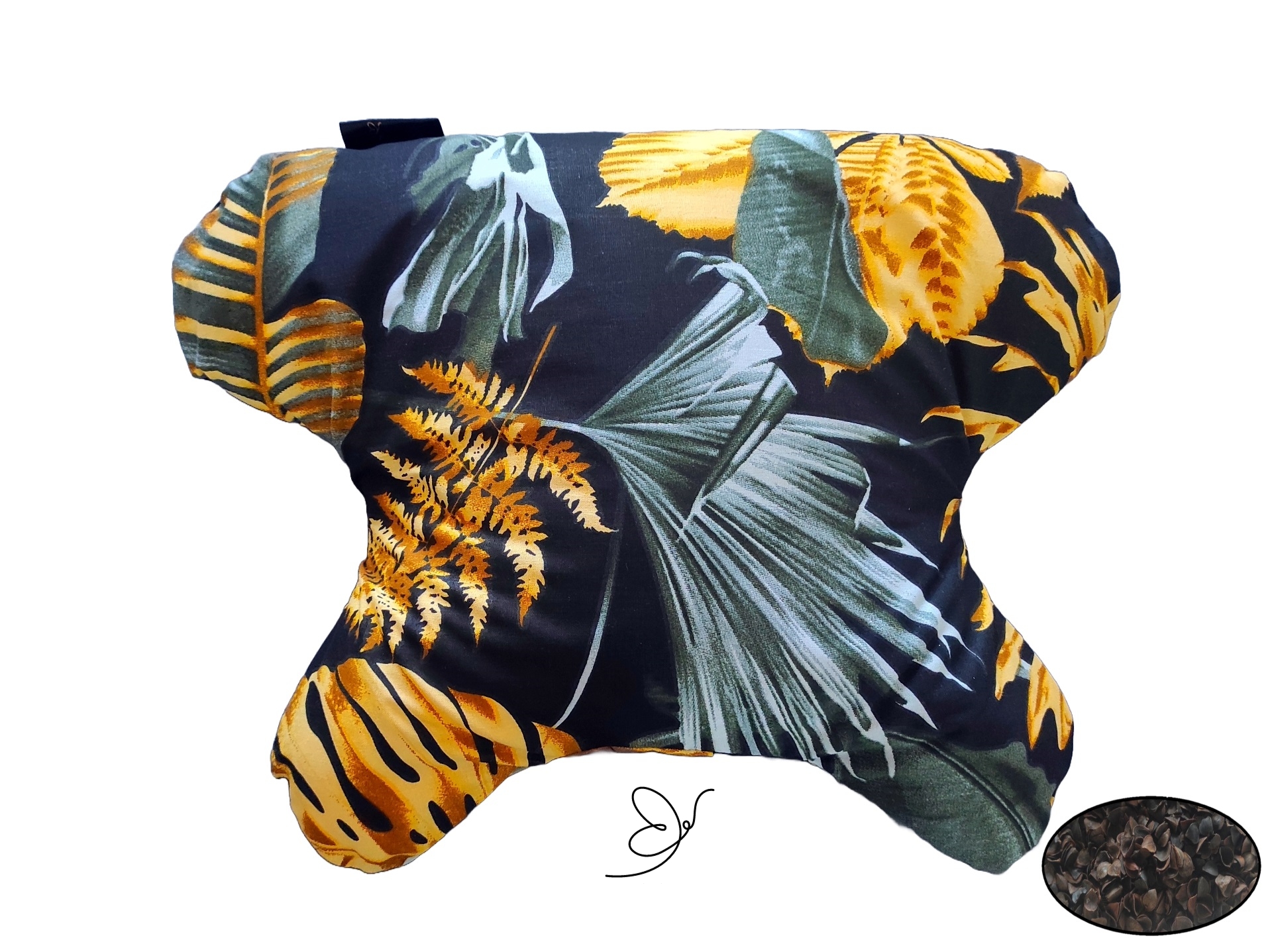 butterflydreams poduszka antyzmarszczkowa czarna z wypelnieniem z gryki