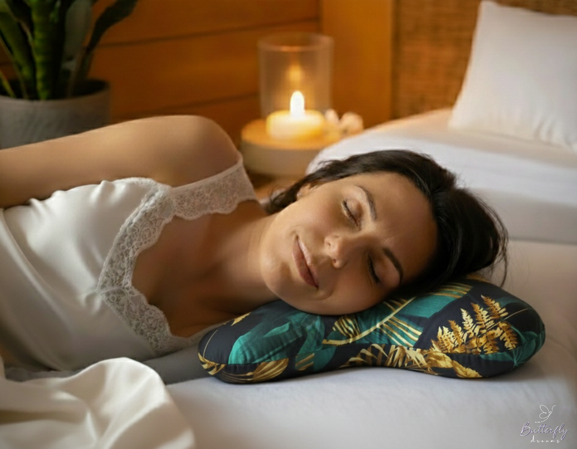 poduszka przeciwzmarszczkowa Butterfly Dreams Zielono Złota