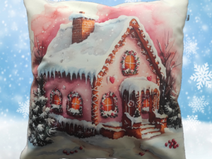Świąteczna poduszka dekoracyjna Domek