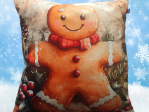 Świąteczna poduszka dekoracyjna Pan Ciasteczko