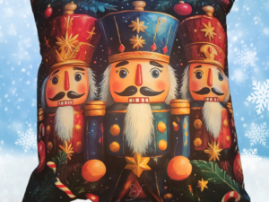 Świąteczna poduszka dekoracyjna Dziadek do orzechów