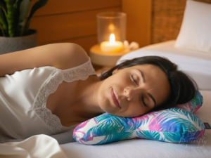 oduszka przeciwzmarszczkowa Butterfly Dreams Kolorowe Liście Palmy